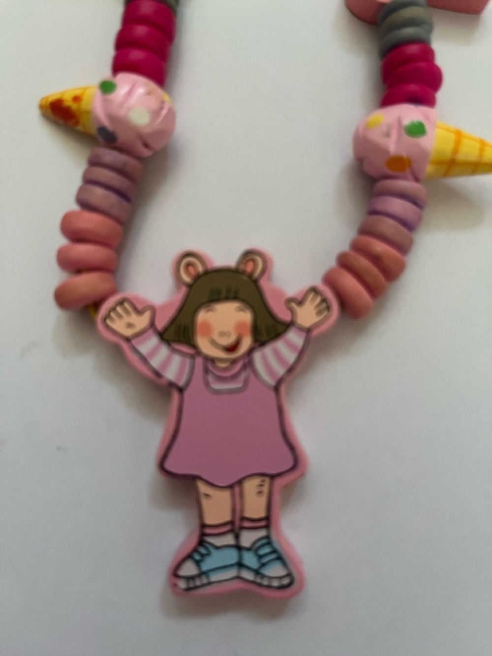DW from Arthur wooden Beaded faux candy necklace